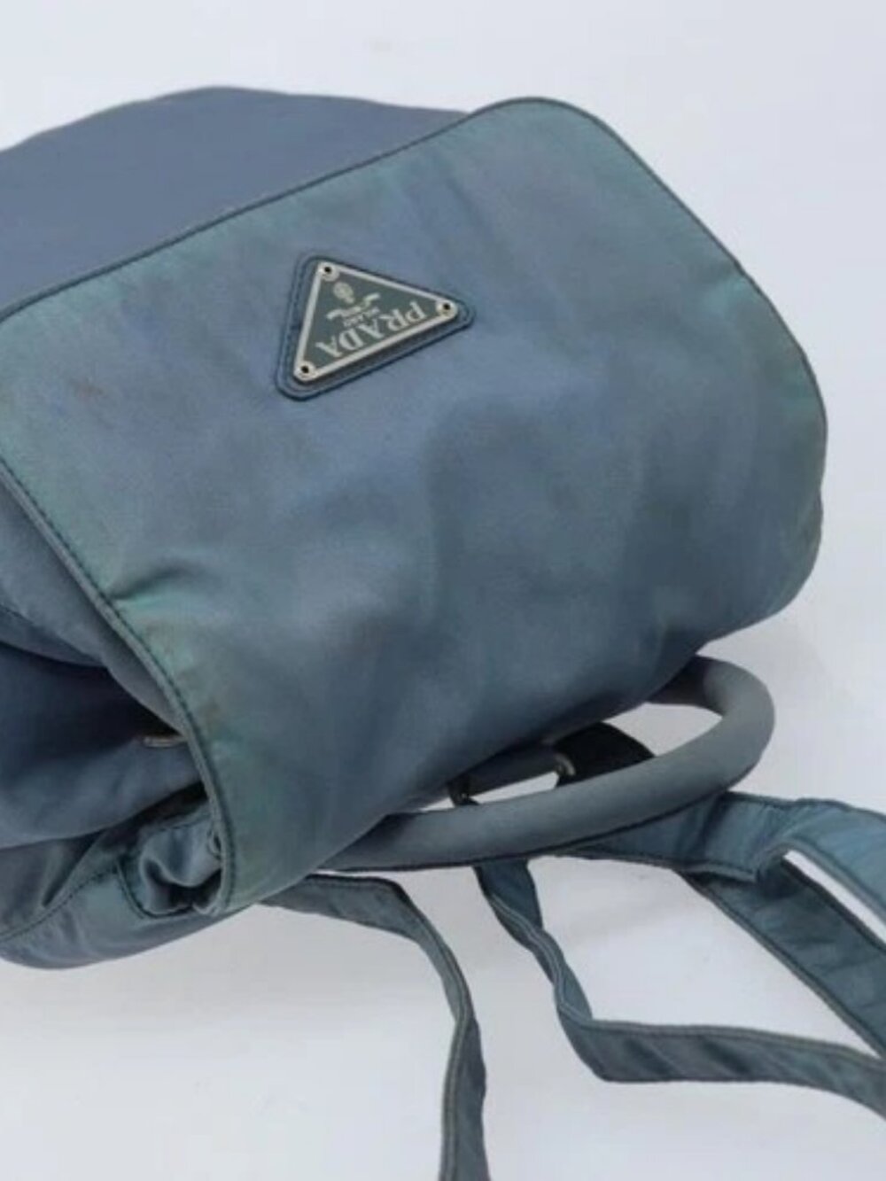 PRADA Backpack Nylon Baby Blue Silver Auth ti3674 - Picture 6 of 16